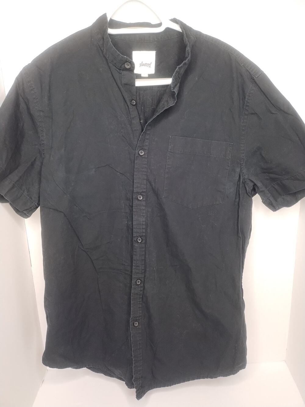 Elwood Short Sleeve Button Down Shirt In Black - Large